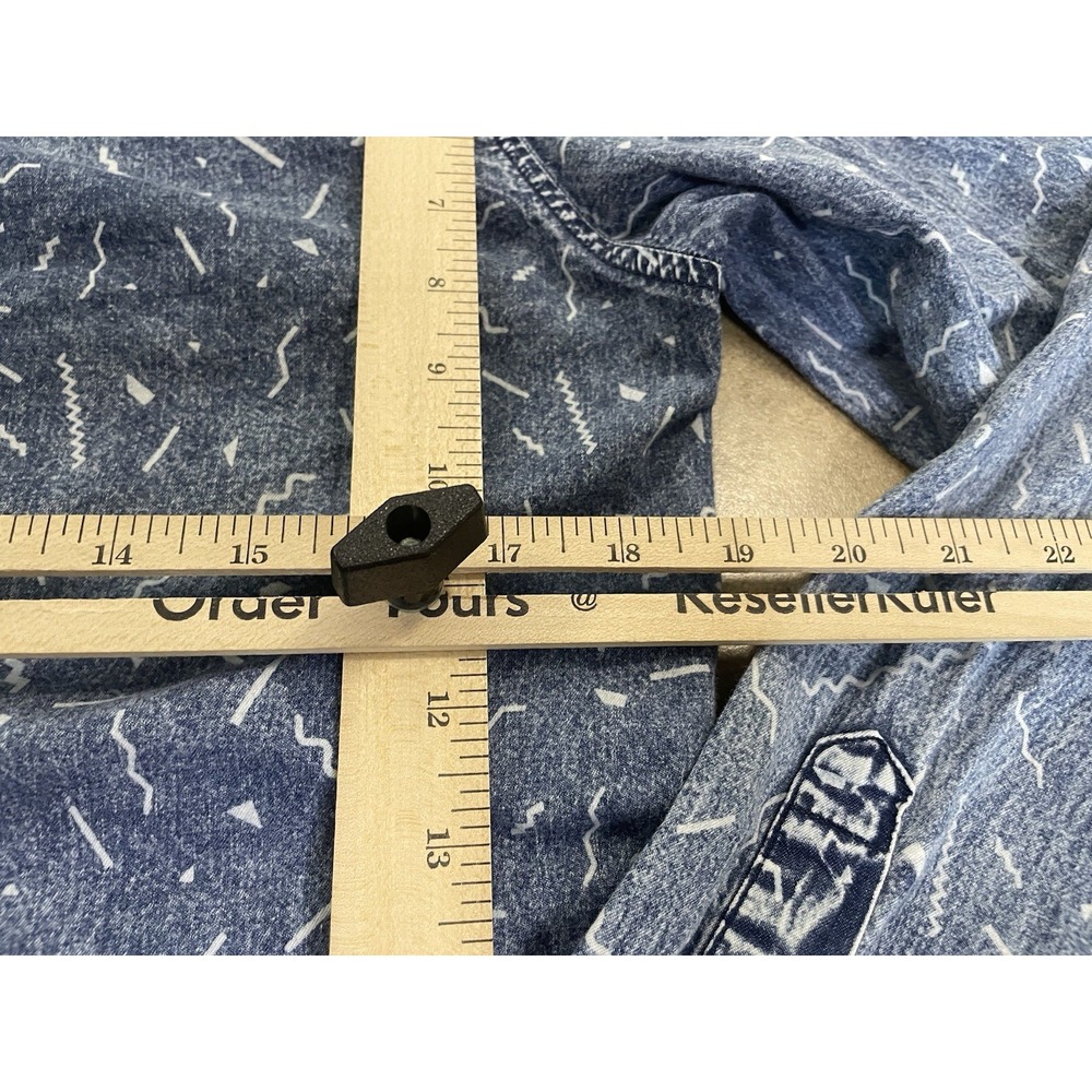 American Rag Mens Sz S Popular Denim Aztec Long Sleeve Shirt Blue Pattern Button - Picture 5 of 7